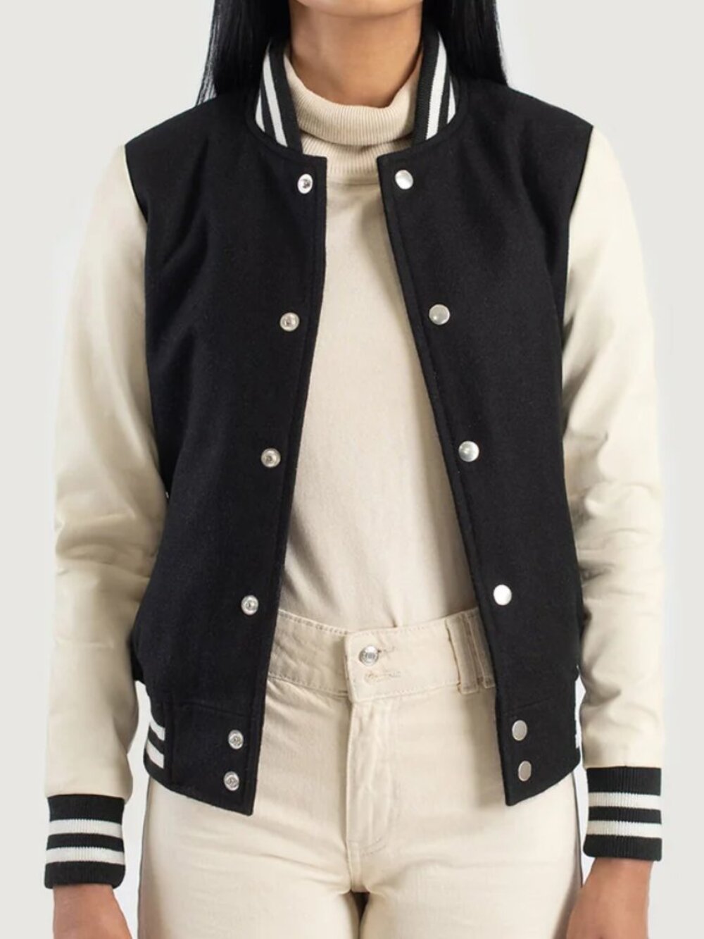 NEW! ROOTS CANADA LEATHER & WOOL VARSITY JACKET COLLEGIATE BASEBALL PREPPY sz 2